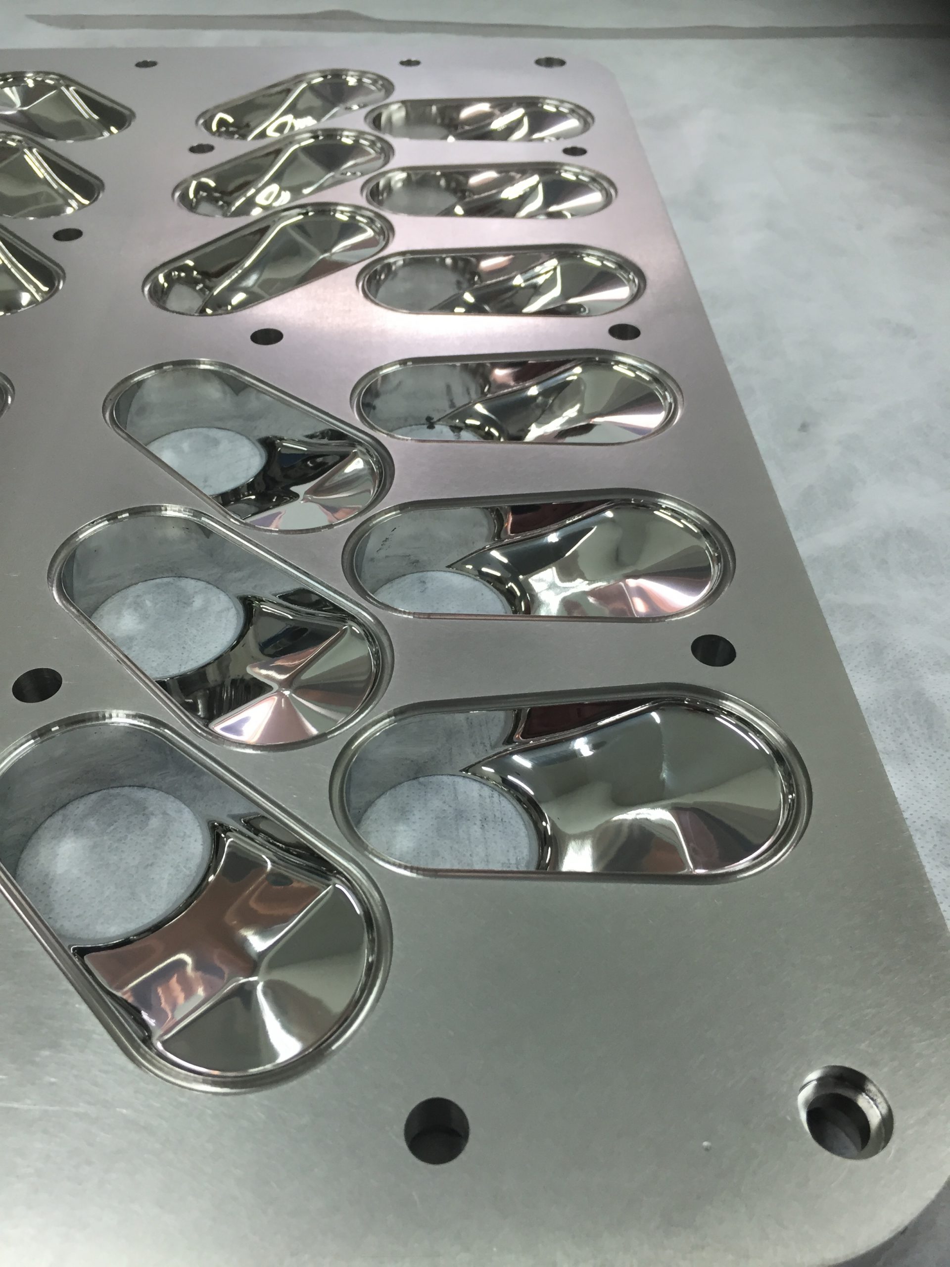 Machined aluminum die polished